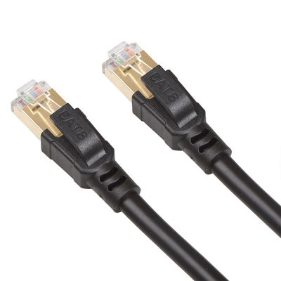 Cavo S/FTP 40Gbps 2000MHZ della toppa dell'OEM Gigabit Ethernet Cat8 pratico