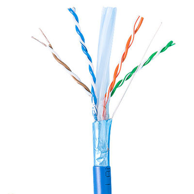 Rame nudo solido Cat6a Lan Cable Shielded Riser 1000ft 23AWG blu 750MHz PoE++