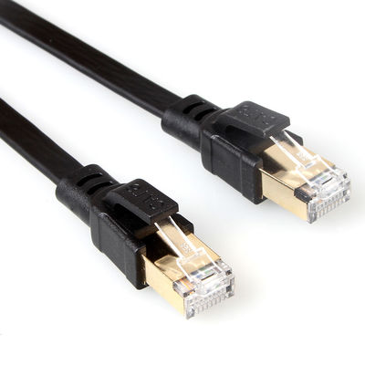 Bene durevole piano di colore del nero del cavo 40Gbps 2000Mhz della toppa di SFTP RJ45 Cat8