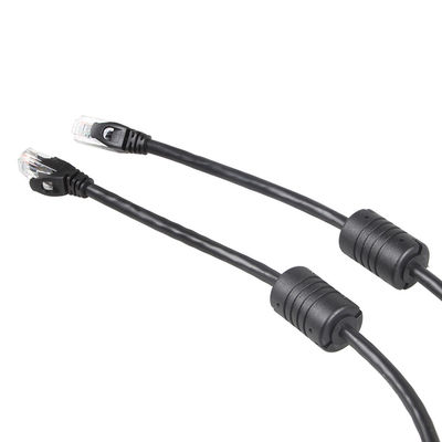 Gatto 6, del cavo di Ethernet del nero 24AWG connettore RJ45 100 Ft di cavo di Ethernet