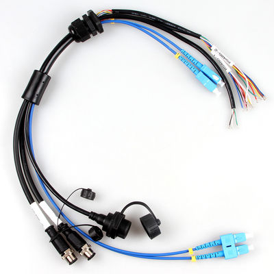 Assemblaggio cavi impermeabile aerospaziale M12+USB Female+Fiber del cablaggio del cavo ottico