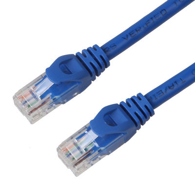 Rivestimento di PVC blu del cavo di toppa 24AWG Cat6 BC7/0.2 UTP con il connettore 8P8C