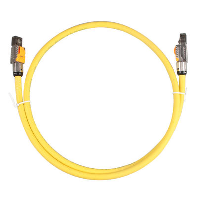 Colore giallo schermato doppio di Lan Cable S/FTP 22AWG del gatto 8 di Ethernet di LSZH