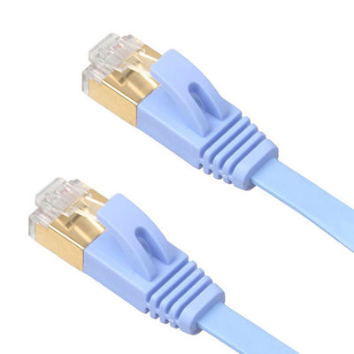 4 Ethernet piana Lan Cables Blue With Gold di Ft Cat6 ha protetto i connettori di Snagless Rj45