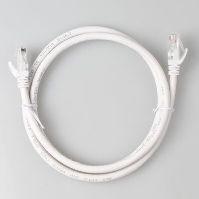 UTP bianco Cat6 rattoppa il rivestimento del PVC LSZH del cavo 24AWG 7/0.2 con il connettore RJ45