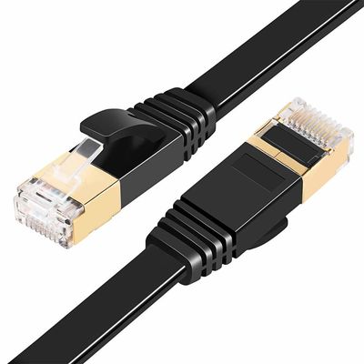 Cavo piano nero della rete Cat7, SFTP Poiché cavo di toppa piano della prova di Manica del passaggio