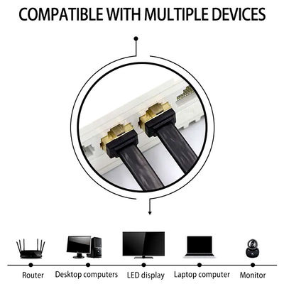 Rivestimento piano ultra sottile della rete Cat5e CAT6 LSZH del cavo di toppa di RJ45 Cat7