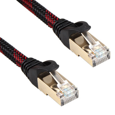 AWG 28 Lan Cable intrecciato nero rosso, gatto stabile ad alta velocità 7 del cavo di toppa
