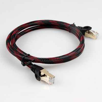 AWG 28 Lan Cable intrecciato nero rosso, gatto stabile ad alta velocità 7 del cavo di toppa