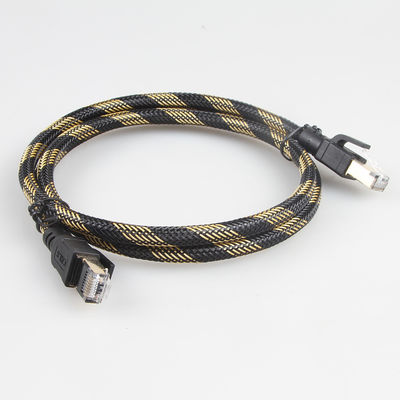 Giallo nero intrecciato di nylon all'aperto del cavo di Ethernet del gatto 8 di SFTP RJ45