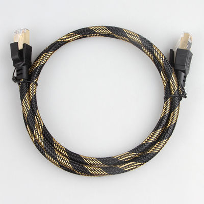 Giallo nero intrecciato di nylon all'aperto del cavo di Ethernet del gatto 8 di SFTP RJ45