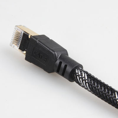 Il nylon dell'interno esterno della toppa del cavo della toppa Cat8 ha intrecciato 26AWG 40Gbps 2000MHz S/FTP