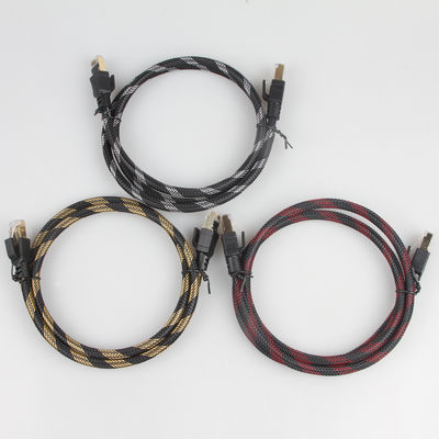 Il nylon dell'interno esterno della toppa del cavo della toppa Cat8 ha intrecciato 26AWG 40Gbps 2000MHz S/FTP