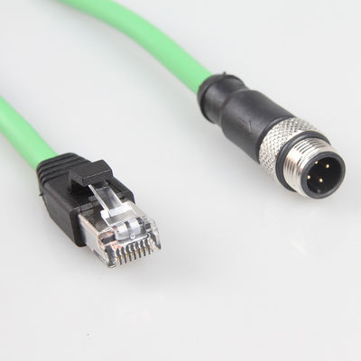 Ethernet industriale della macchina fotografica verde cabla la stalla di gigabit di M12 4 Pin To RJ45