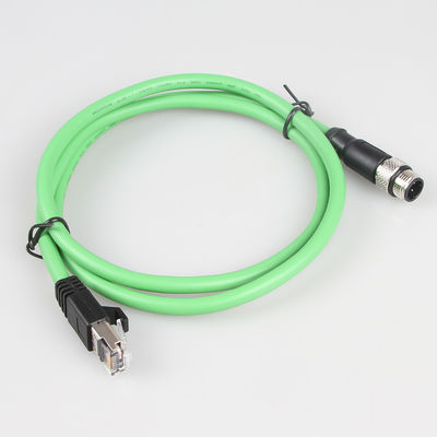 Ethernet industriale della macchina fotografica verde cabla la stalla di gigabit di M12 4 Pin To RJ45