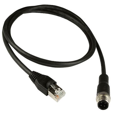 M12 a colore industriale del nero del cavo di Ethernet di gigabit Rj45 Cat5e Cat6