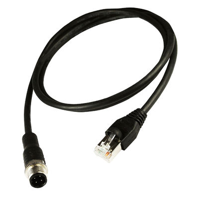 M12 a colore industriale del nero del cavo di Ethernet di gigabit Rj45 Cat5e Cat6
