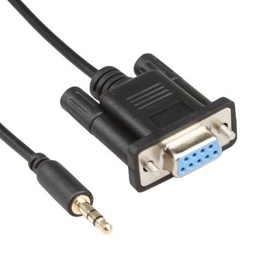 Stalla nera di dc 3.5mm del cavo DB9 Pin Female To del cablaggio del cavo RS232