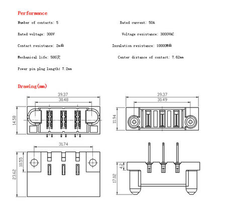 Connettore di lama pratico di potere dell'OEM, MISTA 3 Pin Electrical Cable Connectors