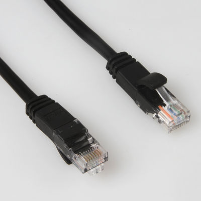 Cavo nero del cavo di toppa del ftp Cat5e del CCA UTP con il connettore maschio RJ45