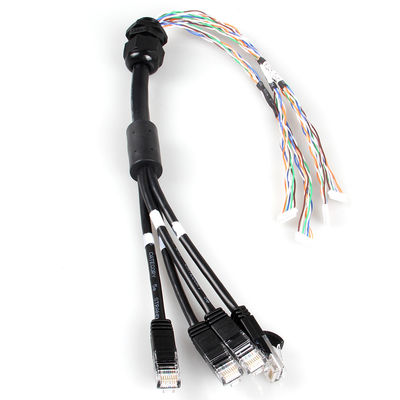 4 impermeabili in 1 cavo di Ethernet del gatto 6a, 4 cavo del tronco del maschio RJ45 Cat6a del ramo