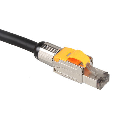 Cavo della toppa di angolo diritto Cat8 del ODM con la spina modulare di Toolless